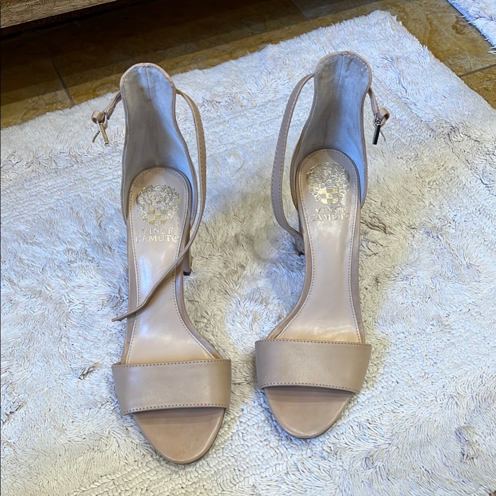 Vince Camuto Tan Heeled Sandals with Adjustable Straps